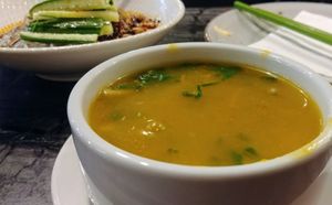 Pumpkin soup at Gong De Lin in Box Hill