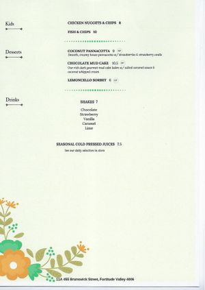 Menu, page 2 at VeganBurgz in Fortitude Valley