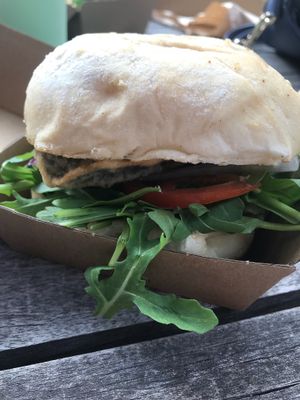Fish burger  at VeganBurgz in Fortitude Valley