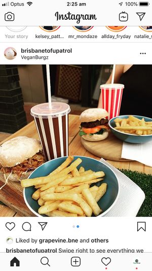 Free little pigs and chicken me out  at VeganBurgz in Fortitude Valley