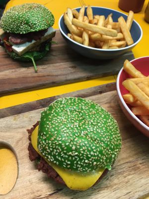  cheeseyb and stacks on in the pics.  at VeganBurgz in Fortitude Valley