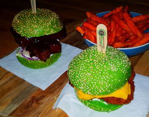 Ribz and Chickn burgz at VeganBurgz in Fortitude Valley