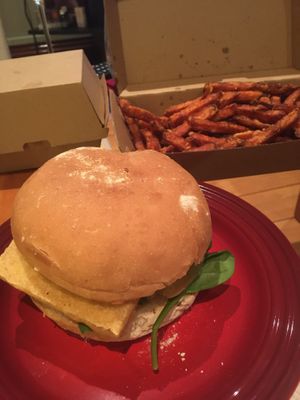 Fin free with the best sweet potato chips  at VeganBurgz in Fortitude Valley