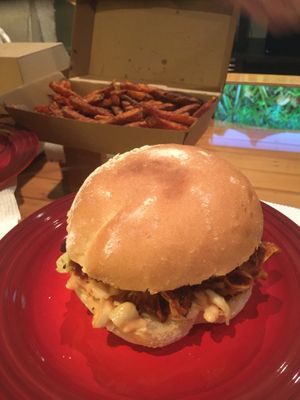 Free little pigs - juicy and tasty   at VeganBurgz in Fortitude Valley