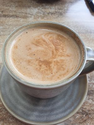 Flat white on soy at Suburban West End in South Brisbane