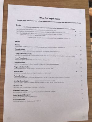 Menu May 2020  at Suburban West End in South Brisbane