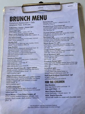 Menu May 2021 at The Foreshore in Nightcliff