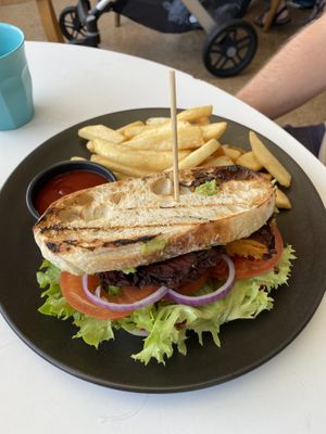 Hippie burger  at The Foreshore in Nightcliff