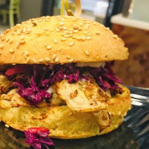 Teriyaki Shiitake Burger  at Copper Branch in Edmonton