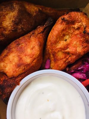 Hot wings with aioli  at Copper Branch in Edmonton