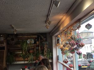 Inside the coffee shop at Leafy Greens Cafe in Westport