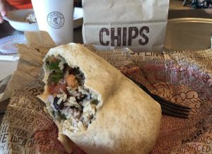 Rice and bean burrito  at Chipotle in Midland