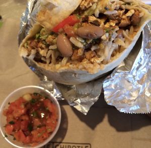 Sofritas beans and rice burrito  at Chipotle in Midland