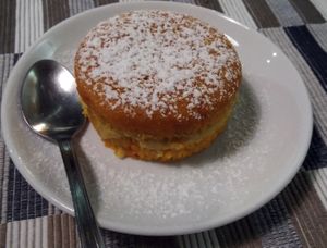 dessert, enriched with in-house made vegan cream at Ovita in Bari