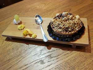 Chocolate hazelnut tart at Ovita in Bari