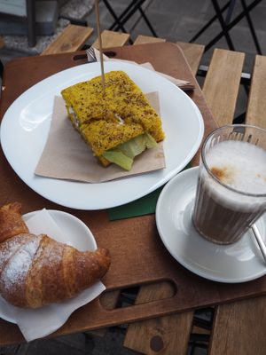 our meal! vegan tuna, macchito at Ovita in Bari