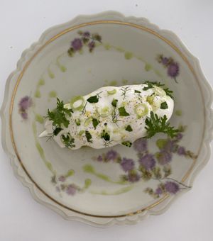 Smashed potato & broccoli   at Vegani in Sevilla