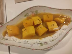 Mango dessert. So good at Vegani in Sevilla