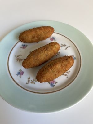 Leek and mushroom croquettes   at Vegani in Sevilla