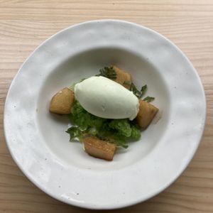 Pear & celery dessert   at Vegani in Sevilla