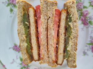 Sandorini tofu sandwich at Vegani in Sevilla