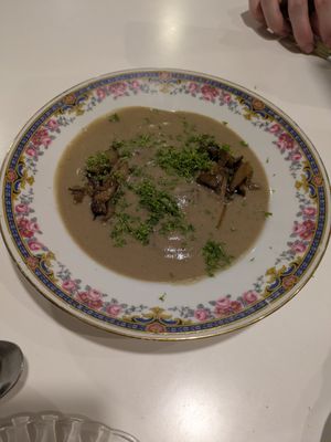 Leek stroganoff at Vegani in Sevilla