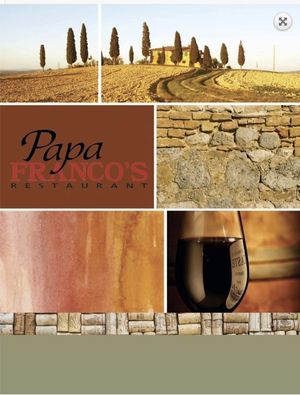 Papa Franco's Restaurant - Menu Cover at Papa Franco's in Kapuskasing