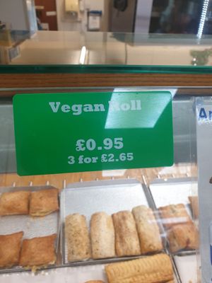 Vegan sausage roll at Brutons The Bakers - Splott in Cardiff