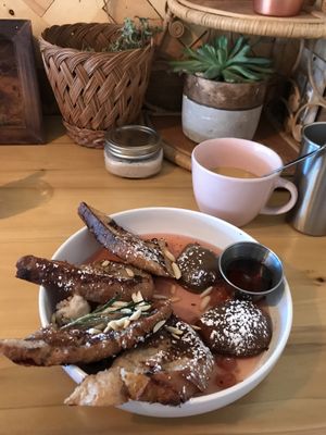 Cold soggy French toast. 
Looks nice though! at Big Mood in Buffalo