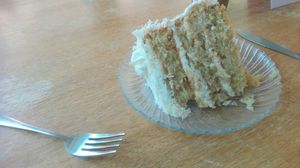 Home-made coconut cake at Big Mood in Buffalo