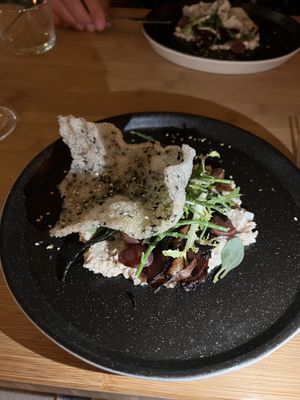 Fermented asparagus cream with roasted cabbage   at Yerba in Amsterdam