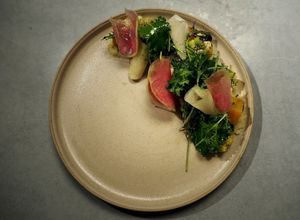 Brassicas, potato, olive oil, kale at Yerba in Amsterdam