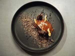 Chocolate, tofu, seven seeds, ginger and bayleaf  at Yerba in Amsterdam