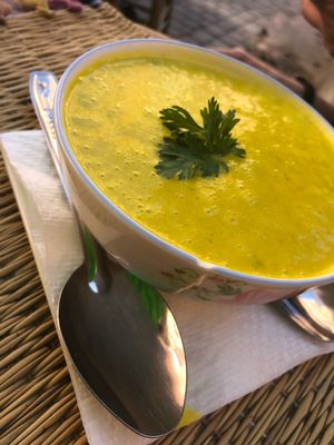 Hearty and tasty soup at Green Vegetarian in Marrakech