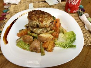 Vegan burger  at Green Vegetarian in Marrakech