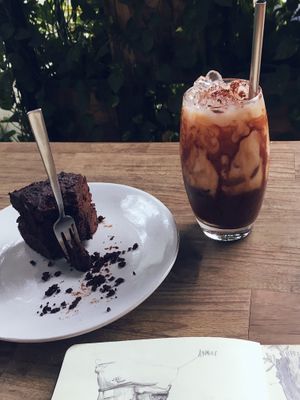  vegan mocha and chocolate fudge cake  at Bang Bang in Siem Reap
