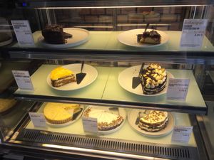 Cake cabinet (two were vegan) at Bang Bang in Siem Reap