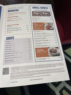 Lots of small bowl choices but again would need to double check vegan as everything only labelled v for meat free  at Sports Cafe - Center Parcs in Brandon