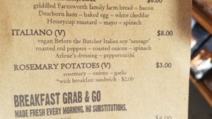 Vegan breakfast options (breakfast sandwich & bakery items not featured on menu) at Avalon - Willis St in Detroit