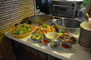 vegan pho area at Huong Thien Buffet Chay in Hanoi