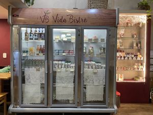 Cheeses, cakes, drinks  at Vida Bistro in Rio De Janeiro