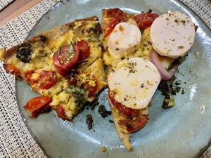 Pizza by the slice. Marguerita and heart of palm. at Vida Bistro in Rio De Janeiro