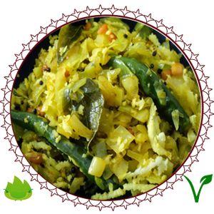 Cabbage Poriyal at Dakshin in Columbus