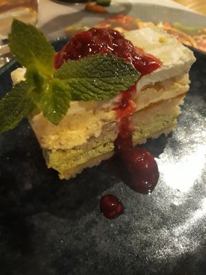 Matcha cake at Wagamama in Reigate