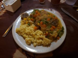 Tasty Veg dish with couscous at Bennachin in New Orleans