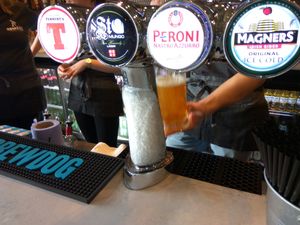 Draught beer selection at Romans Pizzeria in Glasgow