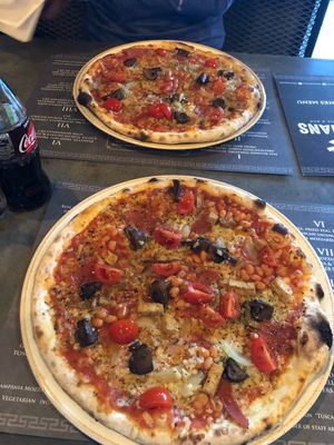 Hangover vegan pizza  at Romans Pizzeria in Glasgow