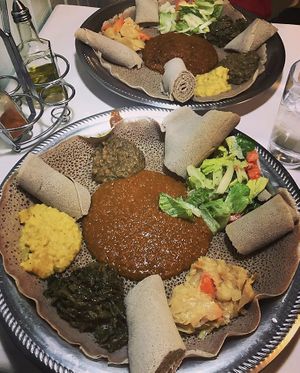 Veg Sampler Platters  at Lalibela Restaurant in Columbus