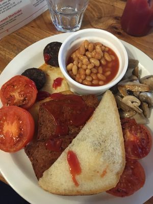 Vegan big breakfast at Brooklyn Cafe in Glasgow
