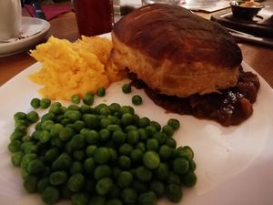 Vegan steak pie at Brooklyn Cafe in Glasgow